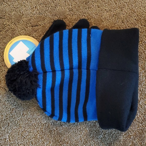 Boys Girls SONIC the HEDGEHOG Hat Beanie & Gloves Set Size 7-12 Knit Pom Pom NWT - Picture 2 of 2